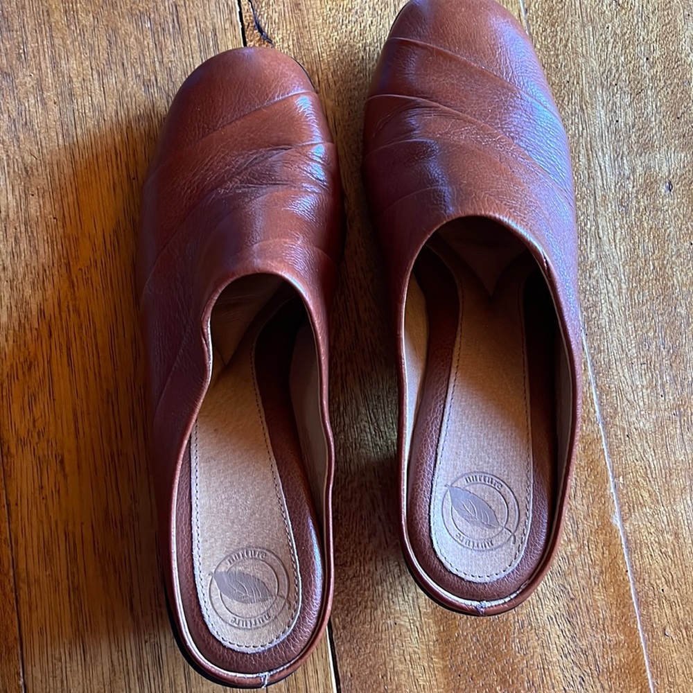 Nurture Brown low Heels slides size 8M